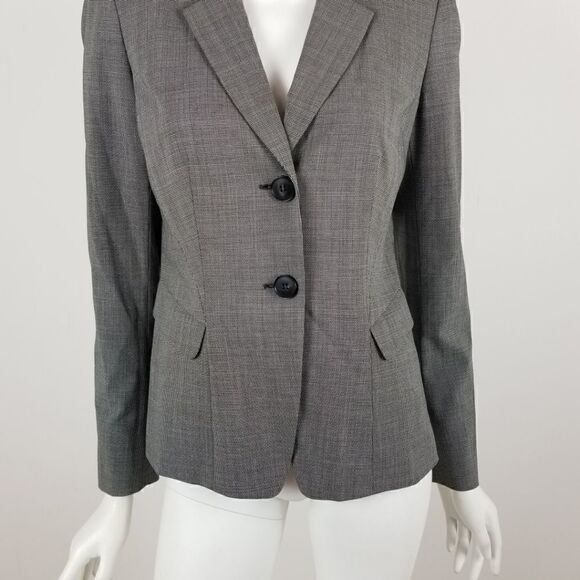 Lafayette 148 Womens Size 2 Gray Long Sleeve Wool Career Blazer Jacket Modern - Picture 3 of 6